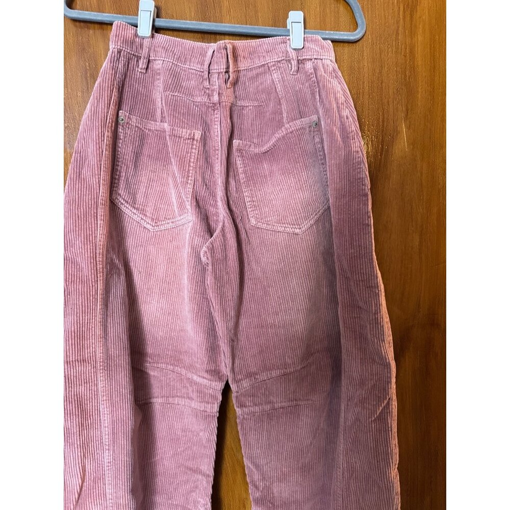 We The Free Good Luck Mid Ride Corduroy Pink Jeans Barrel Wide Leg Sz 25 - Picture 5 of 6